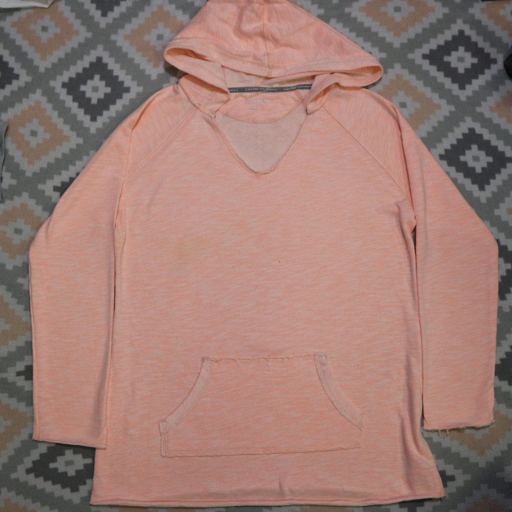 CALVIN KLEIN Performance V Neck Hoodie Like New Sz Large Women